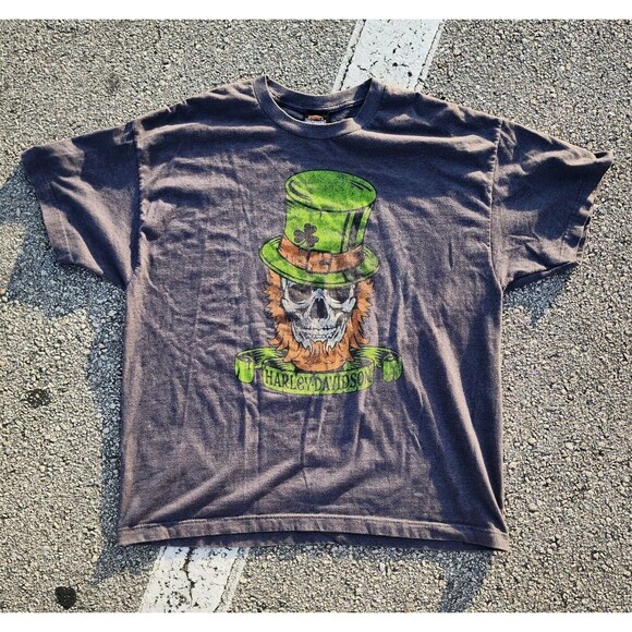 Harley-Davidson Other - Harley Davidson Fresno St Patricks Day Heritage‎ Skull Tee Tennessee 2022 XL